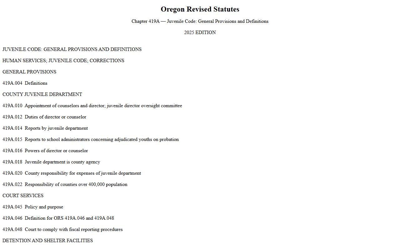 Morrow County court dockets Oregon juvenile confidentiality statutes