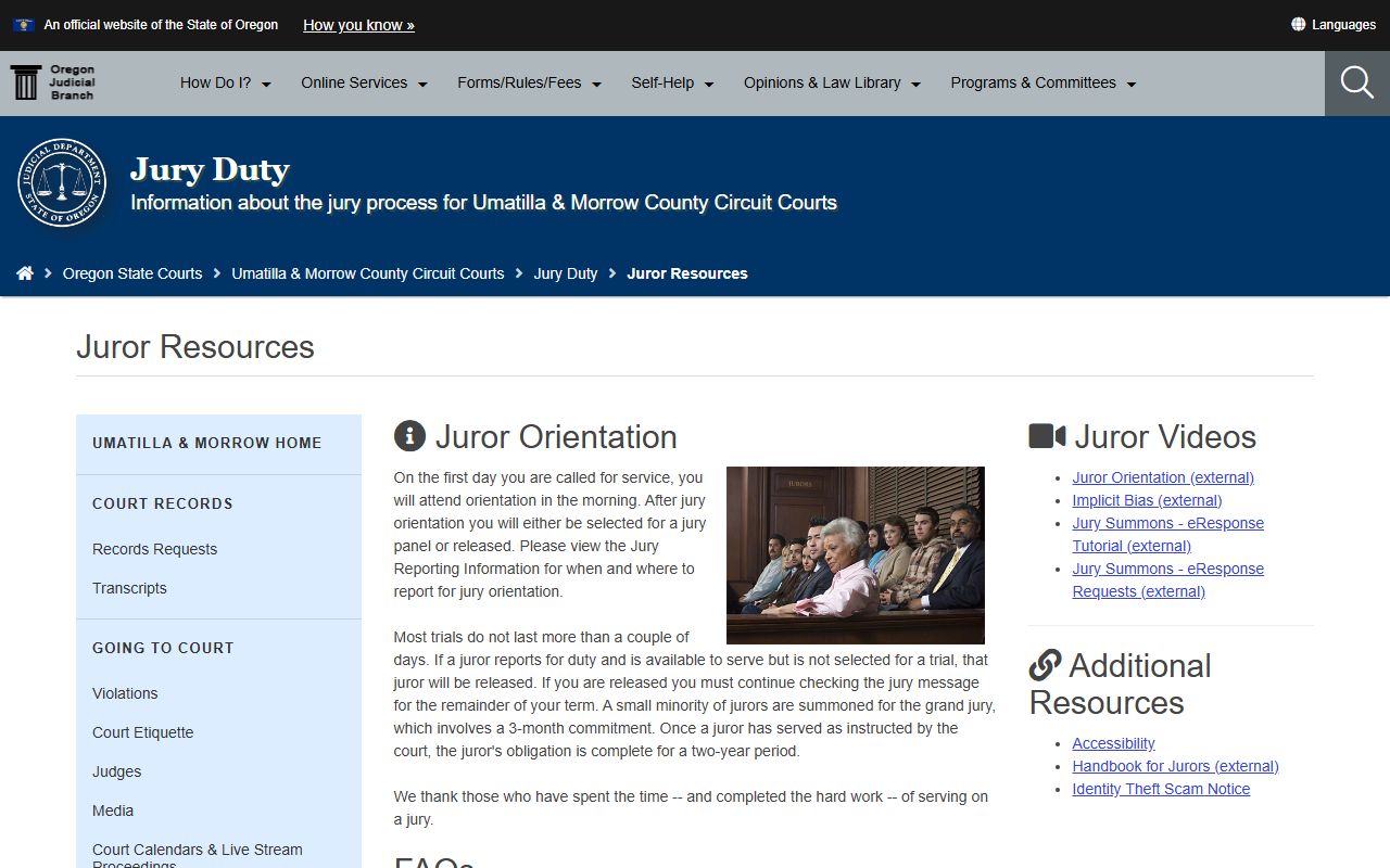 Morrow County Circuit Court juror resources source