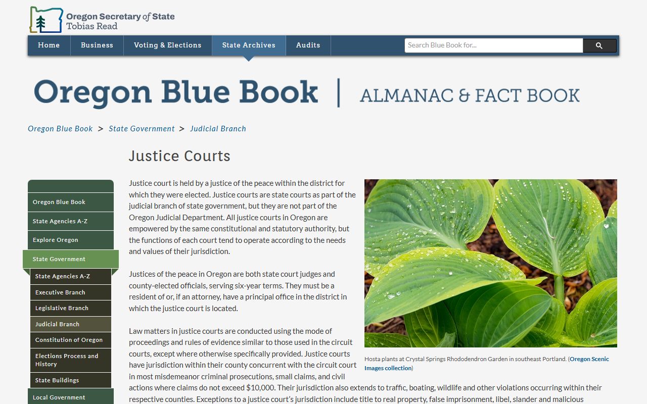 Morrow County Circuit Court lower justice court structure source