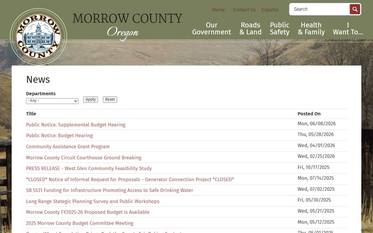 Morrow County court records news and courthouse updates