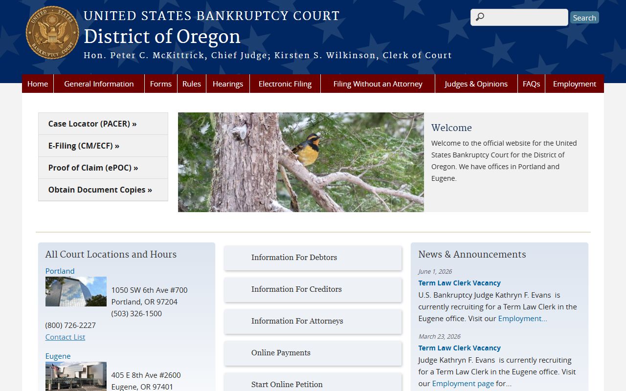Morrow County probate records Oregon bankruptcy court source